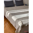 Cloud Gray 220x240 hemp/wool throw plaid blanket